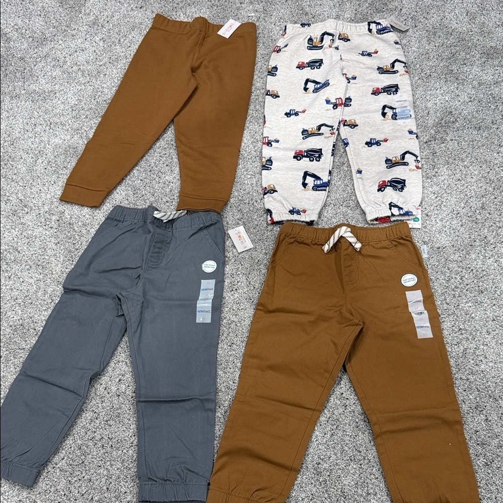 4 Garanimals Brown, Gray, and Printed Kids' Joggers Set